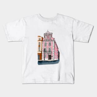 Pink Building Kids T-Shirt